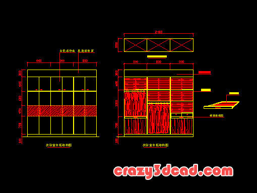 Bedroom cloakroom CAD drawings and details